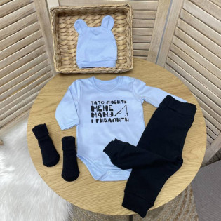 Боді з прикольним написом "Тато любить мене, маму і рибалити"