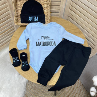 Боді для новонароджених з написом "Mini" та прізвищем малюка