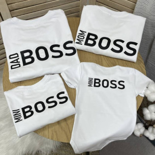 Семейный набор футболок с надписью "Boss Family"