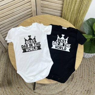 Боді для малюка з написом "Best dad in the world" корона Боді для малюка з написом "Best dad in the world" корона
