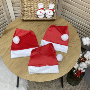 Різдвяна плюшева шапка Санти для новорічних фотосесій новонародженим