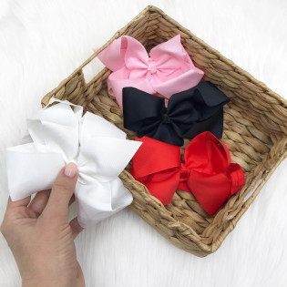 Бантик великий для новонародженої дівчинки на резинці