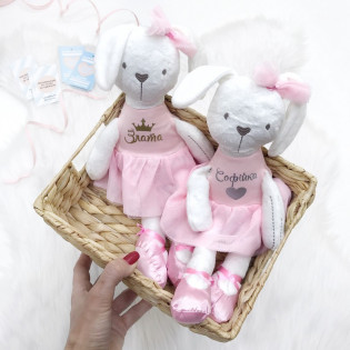 Зайчик-балерина іграшка з іменем дитини