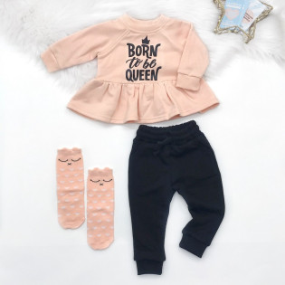 Світошот нарядний дівчинці з баскою "Born to be Queen"