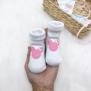 Шкарпетки з принтом силует Мінні маус