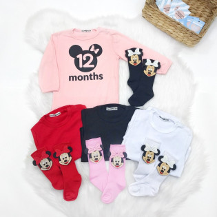 Боді з малюнком Мінні "12 months" на рік