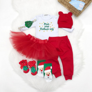 Боді дитячий новорічний - Мій перший Новий Рік із зірками