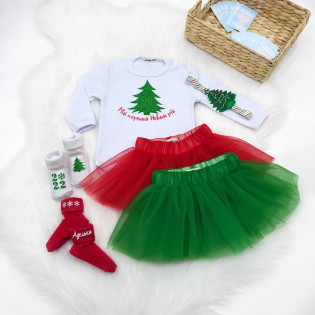 Боді новорічний ялинка гліттер -Мій перший Новий рік