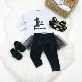 Боди для девочки на первый день рождения "Пандочка"