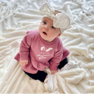 Пов'язка новонародженій дівчинці з вушками котика 0-1 рік