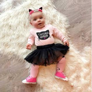 Боди для девочки с надписью "Папина киця"