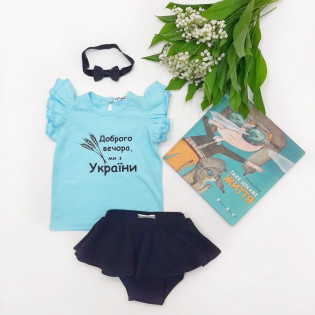 Футболка дівчинці Доброго вечора, ми з України! колосок