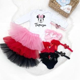 Боді іменний дівчинці з Мінні маус посмішка