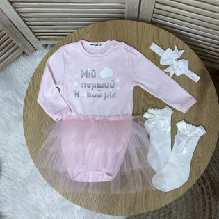 Боді зі спідничкою "Мій перший новий рік" зайчик