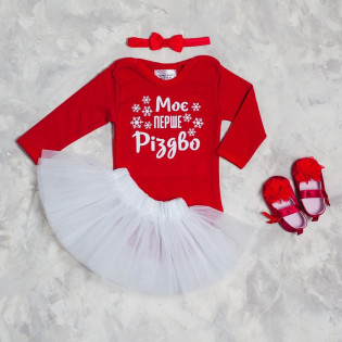 Набор с боди и пинетками для девочки "Мое первое Рождество"