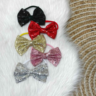 Великий бант з паєтками для новонародженої дівчинки