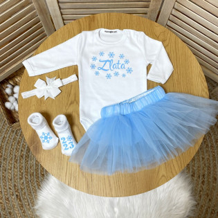 Комплект новорічний з іменем і сніжинками