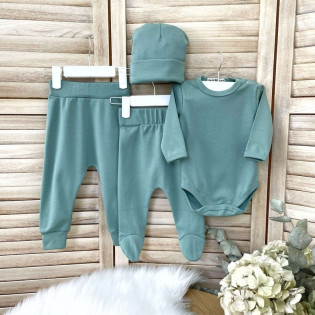 Комплект базовый однотонной из боди в роддом оливка