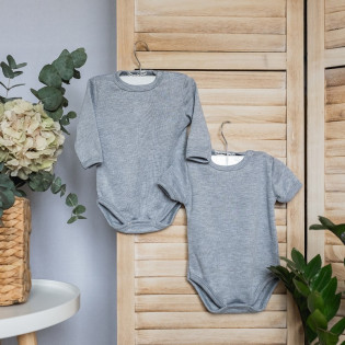 Боді дитячий базовий сірий однотонний