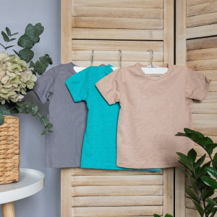 Футболка однотонна дитяча на кнопочках базова