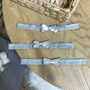 Бантик блискучий металлік новонародженій дівчинці  0-1 рік