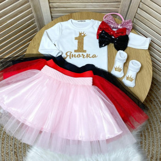 Боді дівчинці з одиничкою на перший день народження