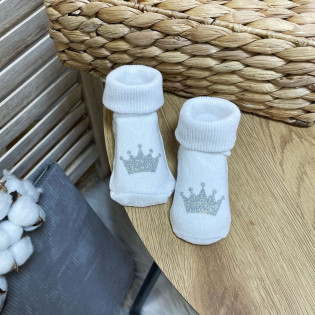 Шкарпетки дитячі з принтом Корона глітер