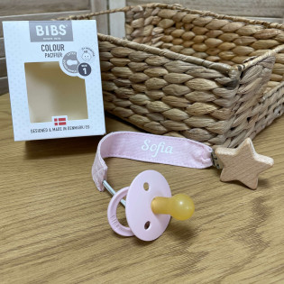 Пустушка BIBS з іменним тримачем новонародженому