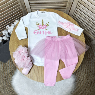 Боді дівчинці з єдиноріжкою іменний на перший день народження