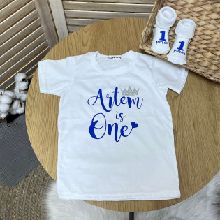 Футболка на перший день народження хлопчику - One з іменем