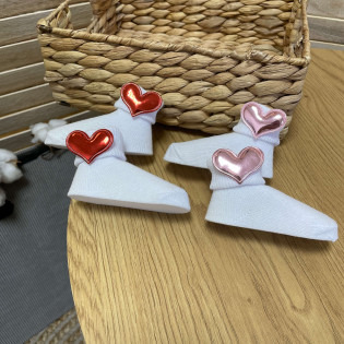 Шкарпетки для дівчинки білі з сердечками 0-1 рік