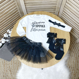 Боді дівчинці "Новорічна зірочка" іменний