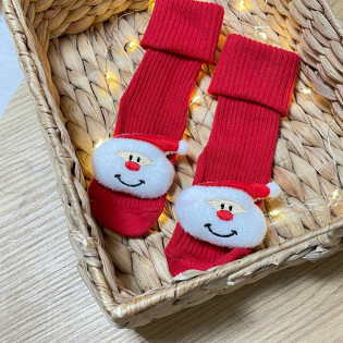 Шкарпетки новорічні малюкам з іграшкою санта