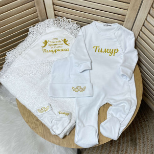 Набор "Таинство крещения" именной с махровой крыжмой