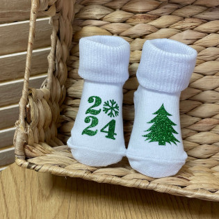 Носочки новорічні для малюків рік 2025 0-1рік глітер