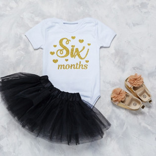 Боді для фото по місяцях гліттер із серцями