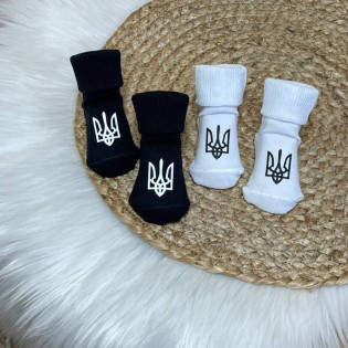 Шкарпетки новонародженим з принтом Тризуб