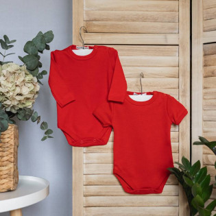 Боді дитячий базовий червоний однотонний