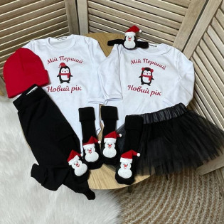 Боді новорічний "Перший Новий рік" пінгвін