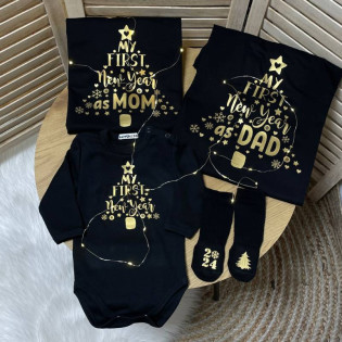 Набор семейных новогодних футболок "Первый новый год"