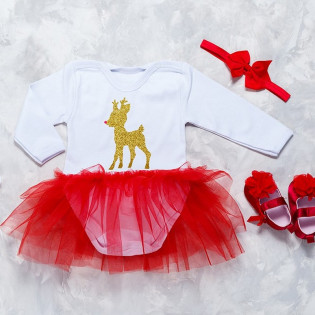 Боди с фатином "Оленёнок" глиттер