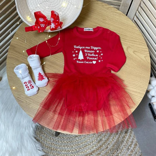 Боди-платье для девочки "Поздравление с Новым годом"