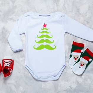 Боді новорічний хлопчику "Ялинка" вуса
