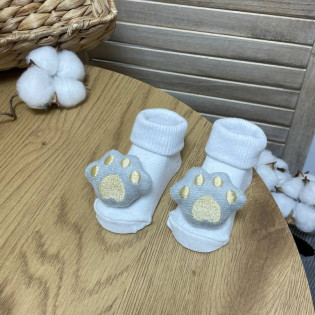 Шкарпетки з іграшкою лапка для новонароджених