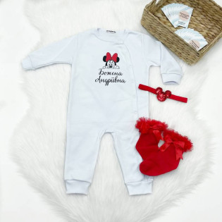 Чоловічок-сліп для новонародженої дівчинки "Мінні" з ім'ям