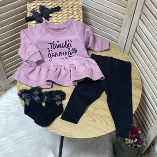 Комплект зі світшотом для дівчинки "Татова донечка"