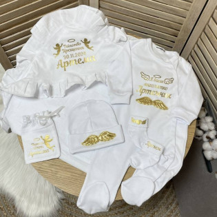 Набор "Таинство крещения" именной с муслиновой крестцой