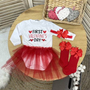 Боді-сукня з написом "First Valentine's day"