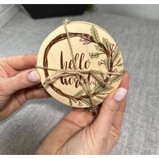 Набір з дерев'яних карток для щомісячних фотосесій "Hello world"