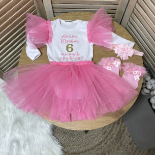 Святкова іменна боді-сукня з написом "6 місяців при владі"